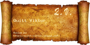 Quitt Viktor névjegykártya